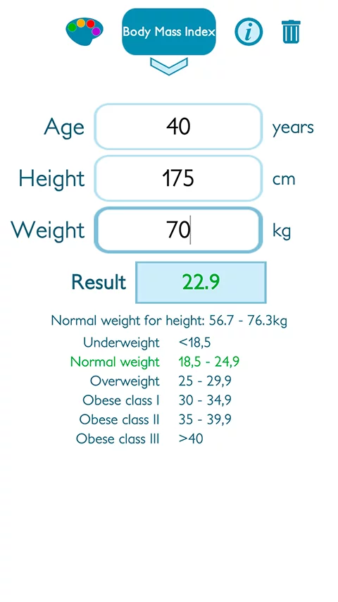 理想体重BMI计算器截图6