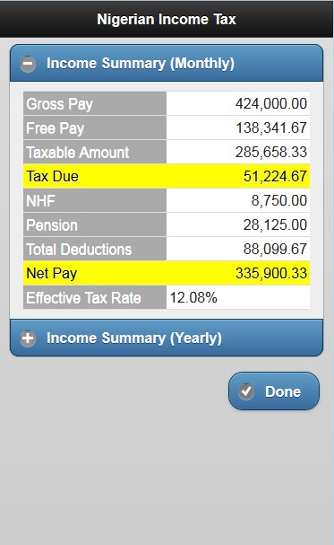 Nigeria Tax Calculator截图1