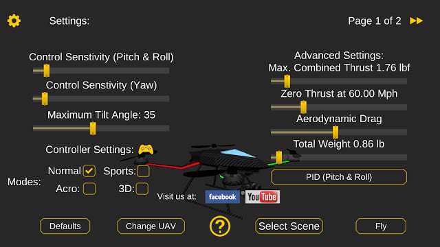 四旋翼飞行模拟 QuadcopterFX Simulator截图2