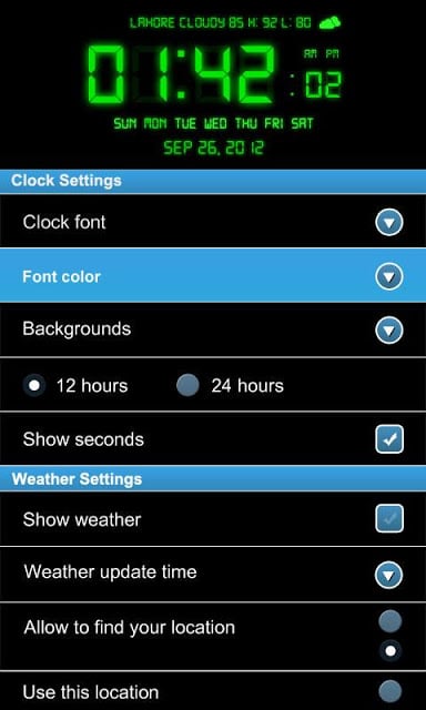 Droid Digital Alarm Clock截图5