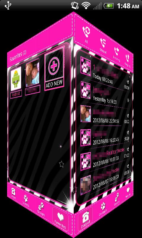 GoContacts BW Pink Zebra截图6