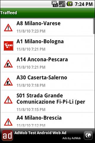 意大利主要公路交通信息截图1