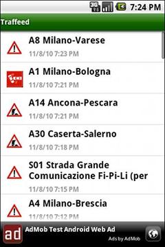 意大利主要公路交通信息截图