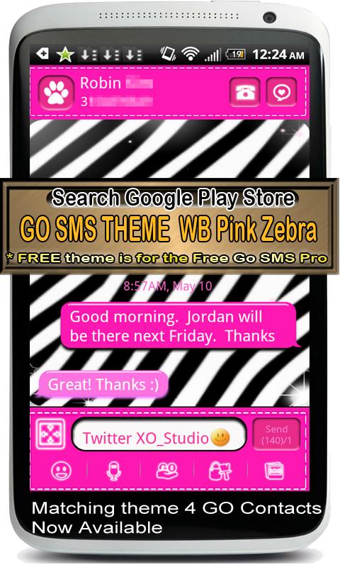 GoContacts BW Pink Zebra截图3