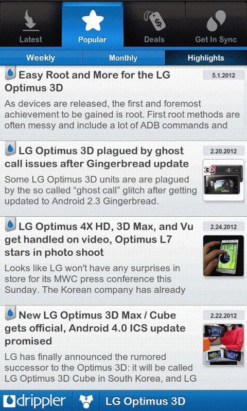 Drippler LG Optimus 3D截图2