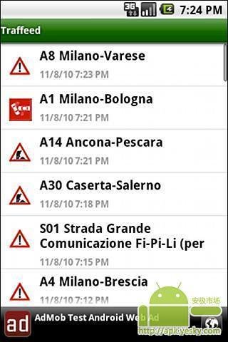 意大利主要公路交通信息截图3