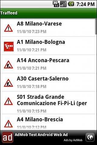 意大利主要公路交通信息截图4