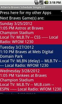 Simple Atlanta Braves Schedule截图