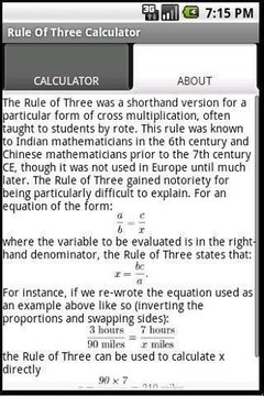 Rule Of Three Calculator截图