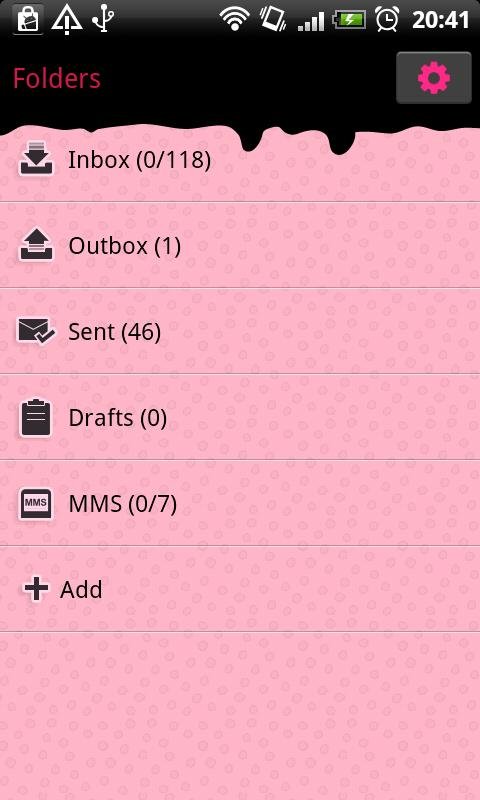 GO SMS Pro Pink&Black Theme截图5