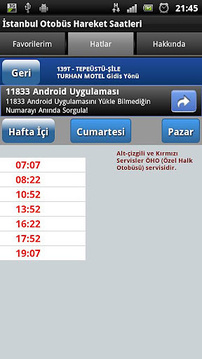 İstanbul Otob&uuml;s Saatleri截图