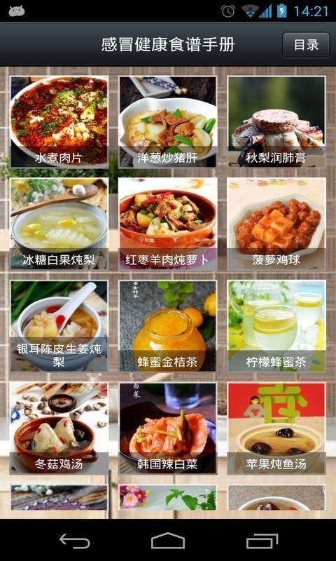 感冒健康食谱手册截图2