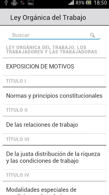 Ley Org&aacute;nica del Trabajo截图1