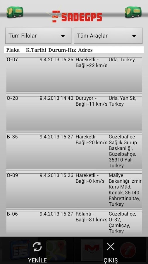 SADEGPS Güzergah Takip Sistemi截图3