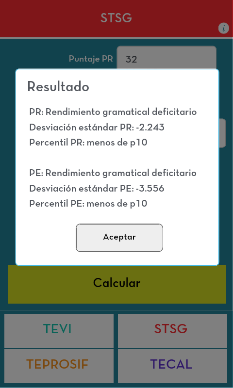 Fonoaudiología TEL Calculator截图2