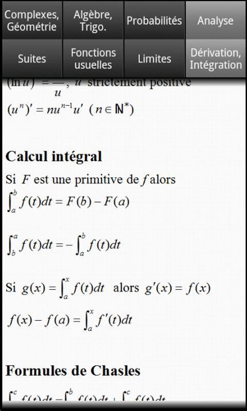 Formules Maths Bac S截图2