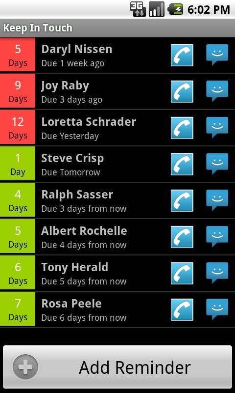 Keep In Touch Call Reminder截图1