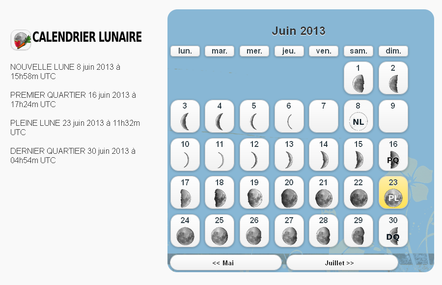 Calendrier Lunaire Simple截图1