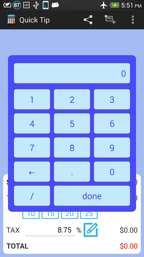 Quick Tip - Tip Calculator截图3