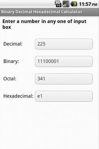 Binary Decimal Hex Converter截图2