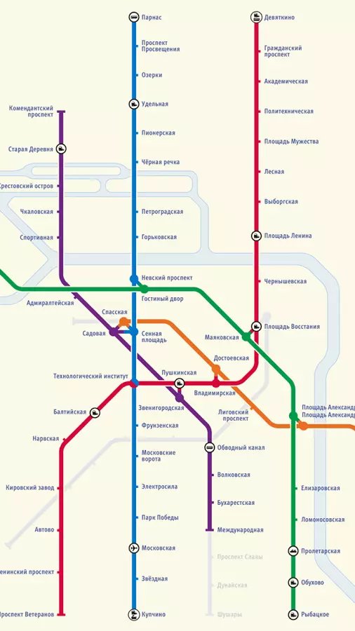 圣彼得堡地铁路线图截图1