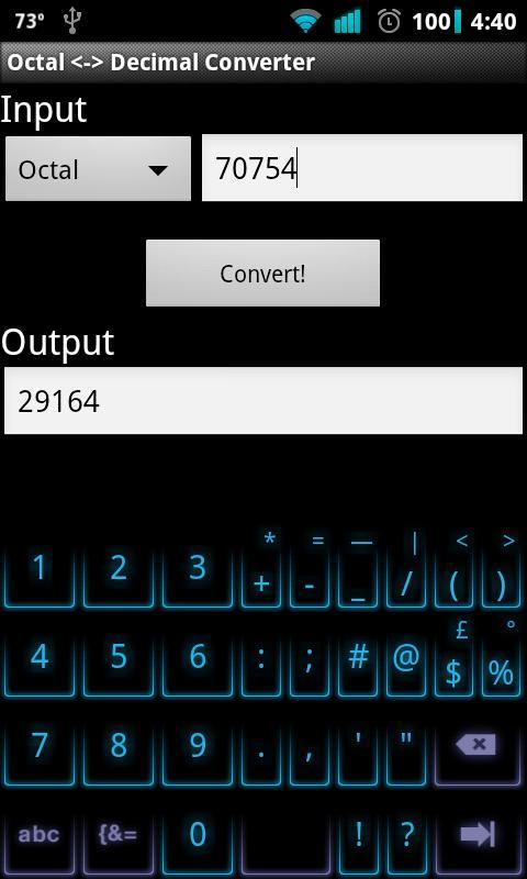 Octal &lt;-&gt; Decimal Converter截图1