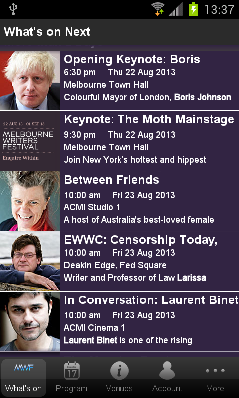 Melbourne Writers Festival截图3