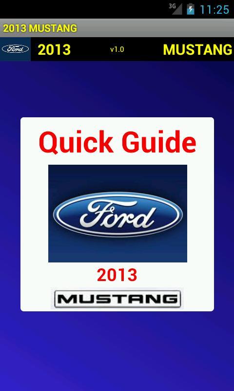 Quick Guide 2013 Ford Mustang截图1