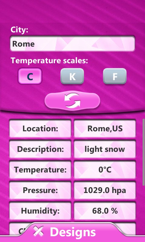 Pink Forecast and Clock App截图4