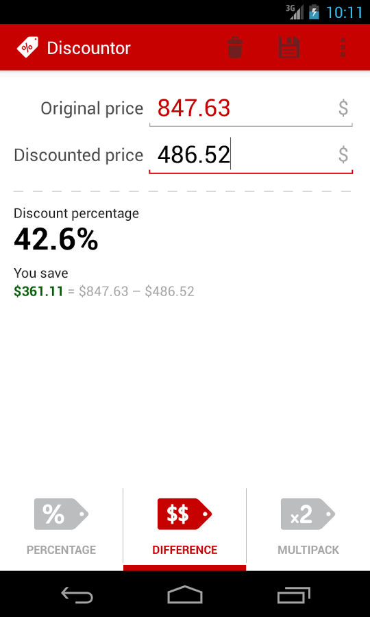 Discountor – sales calculator截图2
