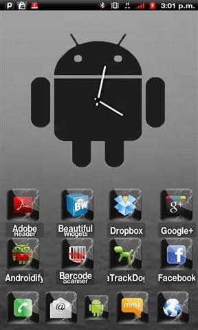 灰色机器人时钟部件 Droid Gray Clock Widget截图2