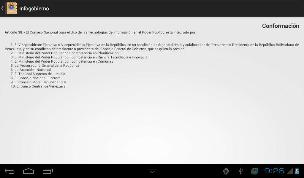 Ley de INFOGOBIERNO Venezuela截图4