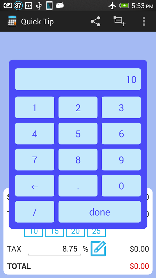 Quick Tip - Tip Calculator截图4
