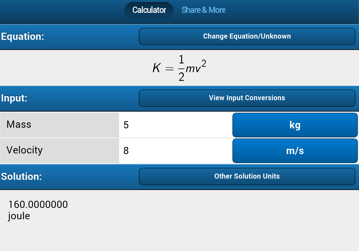 Kinetic Energy Calculator截图5