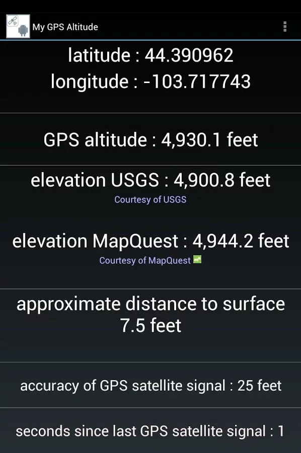 我的 GPS 海拔高度和高程截图1