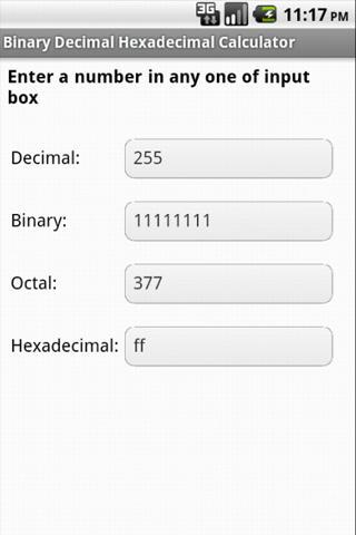 Binary Decimal Hex Converter截图1