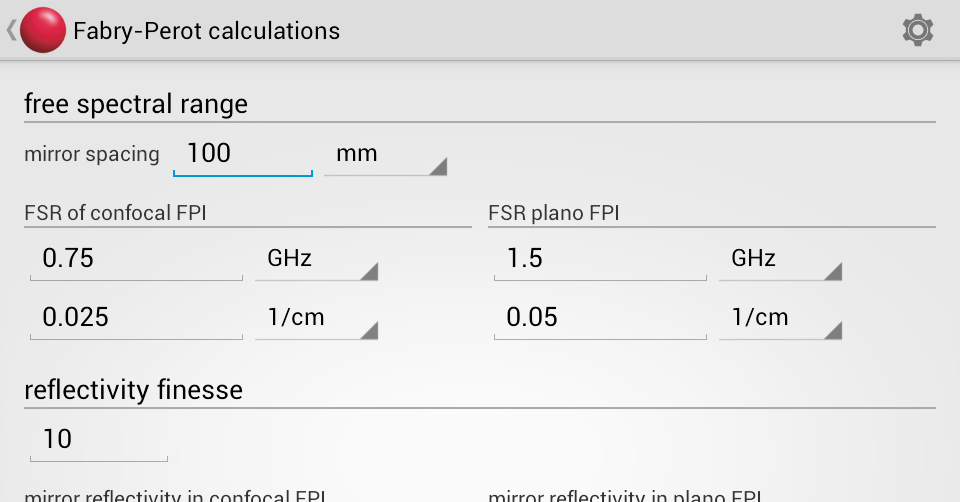 ToptiCalc – Optics Calculator截图3