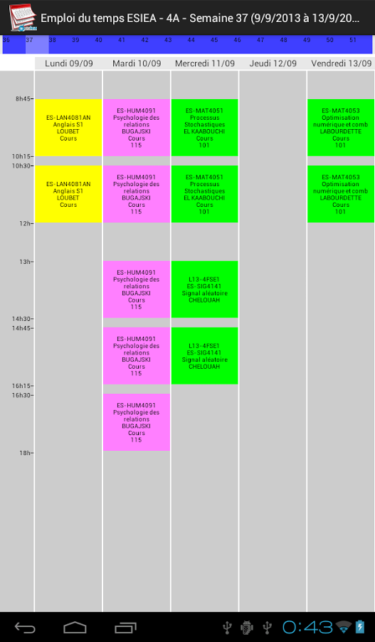 Emploi du temps ESIEA截图2