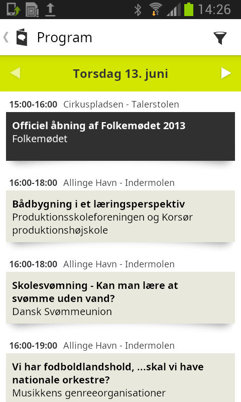 Folkemødet 2013 – officiel app截图1