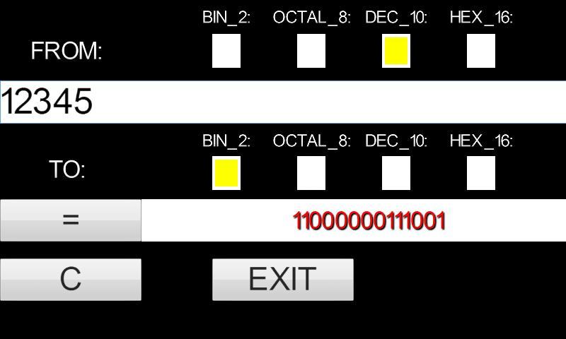 Bin Octal Dec Hex Converter截图6