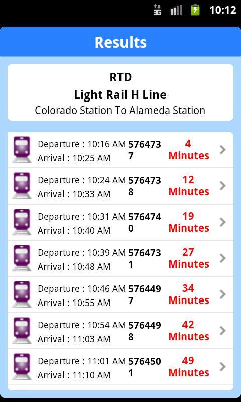 iTransitBuddy RTD Light Rail截图2