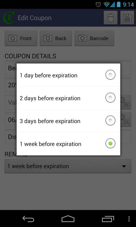 Coupon Reminder截图3