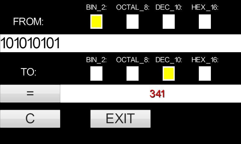 Bin Octal Dec Hex Converter截图5