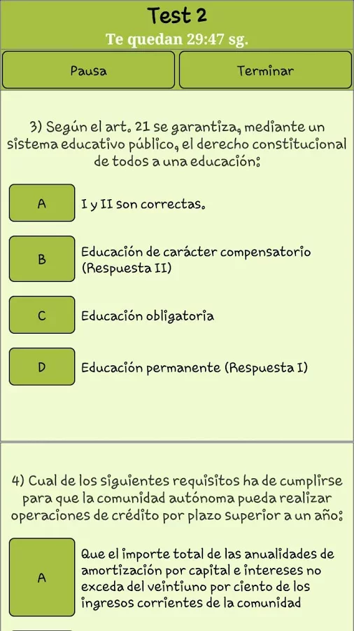 TestOpos Estatuto de Andalucía截图9