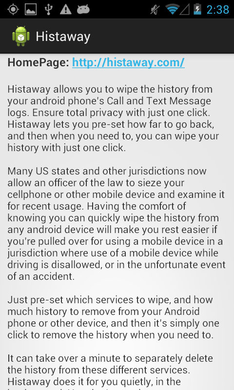 Histaway - Wipe History Fast截图4