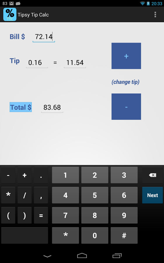 Tipsy Tip Calc截图3