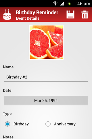 Birthday Reminder Alarm截图2