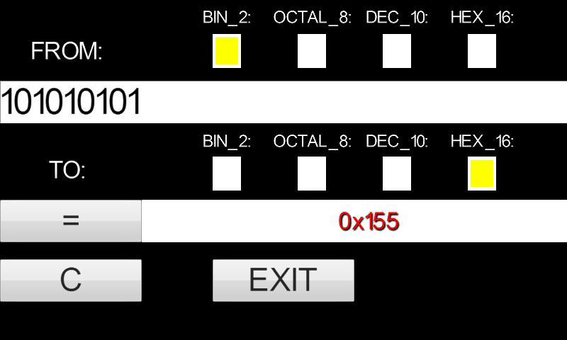 Bin Octal Dec Hex Converter截图4