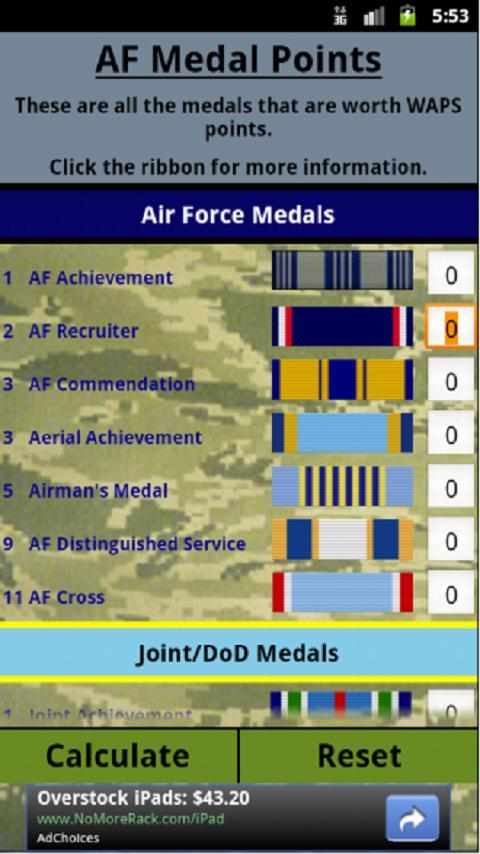 Air Force Medal Points截图1