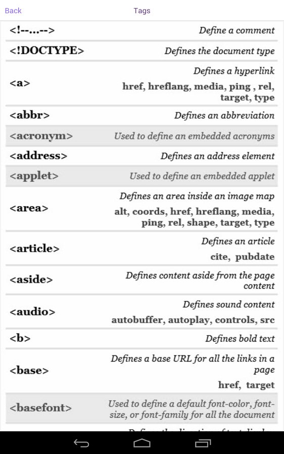 HTML5的标签小抄截图2